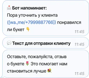 Telegram-бот: запрос отзыва у клиента