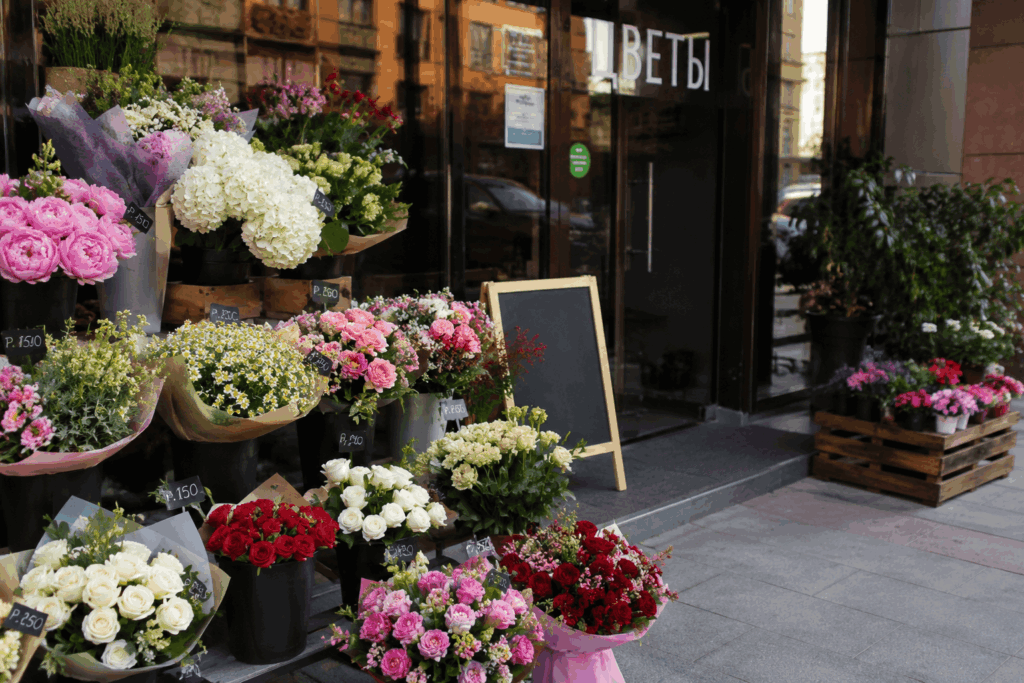 Входная группа цветочного магазина 