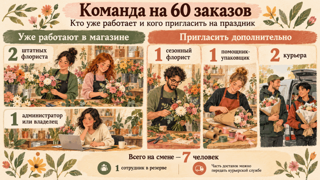 Инструкция, сколько нанять сотрудников по методу Посифлора для снижения списаний.